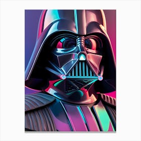 Darth Vader Star Wars Neon Iridescent (43) Canvas Print
