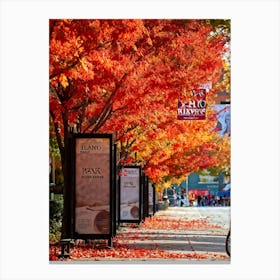 An Autumnal Scene Rich In Fall Foliage Utilizing A Vibrant Red And Orange Color Palette Showcasin (4) 1 Canvas Print