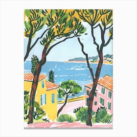 Travel Poster Happy Places Saint Tropez 1 Canvas Print