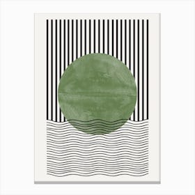 Green sun And Wave Canvas Print