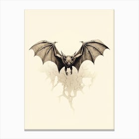 Big Brown Bat Vintage Illustration 4 Canvas Print