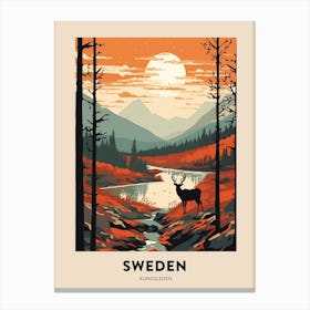 Kungsleden Sweden 2 Vintage Hiking Travel Poster Canvas Print
