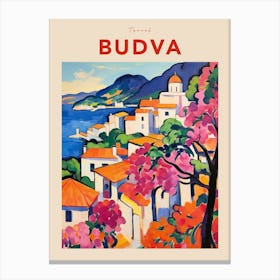 Budva Montenegro 4 Fauvist Travel Poster Canvas Print