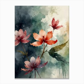 Watercolor Of Flowers 2 Canvas Print