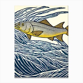 Tilefish Linocut Canvas Print