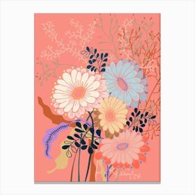 Springtime Daisies Peachy Pink Canvas Print