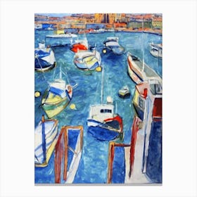 Port Of Civitavecchia Italy Abstract Block harbour Canvas Print