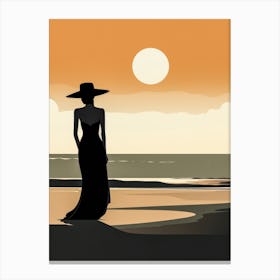 Illustration of an African American woman at the beach 106 Canvas Print