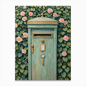 Post Box With Roses Canvas Print