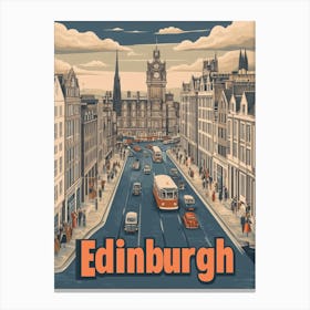 Aihrgdesign A Classic 1960s Travel Poster For Edinburgh 2 Canvas Print