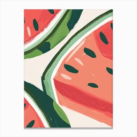 Watermelon Close Up Illustration 4 Canvas Print