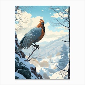 Winter Grouse 3 Illustration Canvas Print