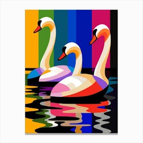 Swans Abstract Pop Art 4 Canvas Print