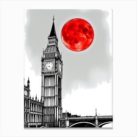 Big Ben And The Moon 4 Canvas Print