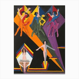 Dancing Girls In Colourful Rays, Ernst Ludwig Kirchner Canvas Print