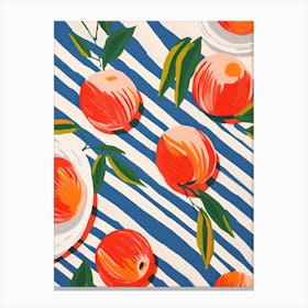 Peaches Fruit Summer Illustration 2 Canvas Print