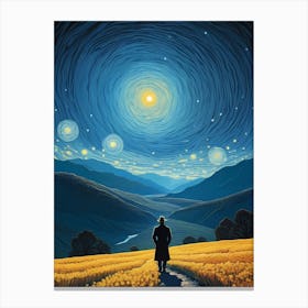 A Man Stands In The Wilderness Vincent Van Gogh Painting (32) Canvas Print