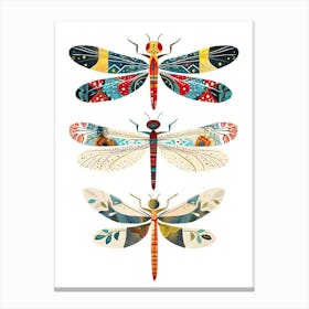 Colourful Insect Illustration Dragonfly 1 Canvas Print