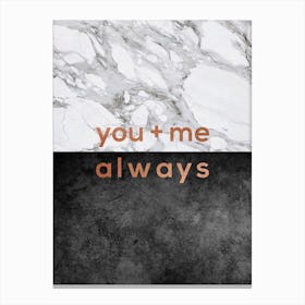 You & Me Always Copper Canvas Print