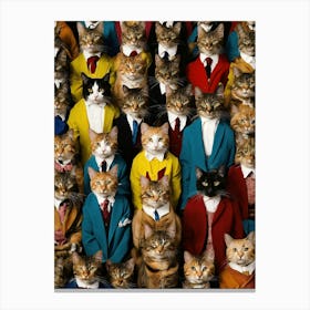 Many Cats In Suits Canvas Print