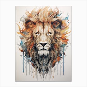 Lion Art Painting Symbolism Style 2 Canvas Print