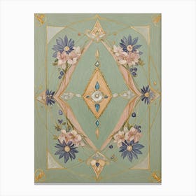 Floral Jewel Kaleidoscope Tarot Canvas Print