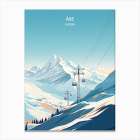 Poster Of Are   Sweden, Ski Resort Illustration 3 Canvas Print