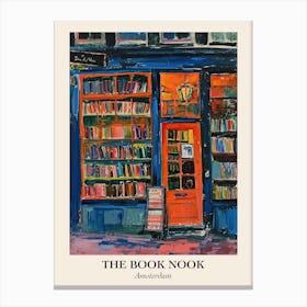 Amsterdam Book Nook Bookshop 4 Poster Canvas Print