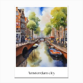 Summer in Amsterdam. 4 Canvas Print