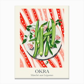Marche Aux Legumes Okra Summer Illustration 3 Canvas Print