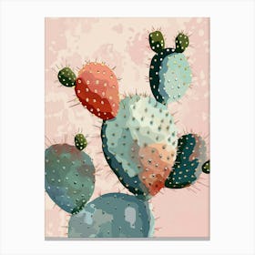 Prickly Pear Cactus Minimalist 3 Canvas Print