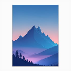 Misty Mountains Vertical Composition In Blue Tone 108 Canvas Print