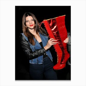 Kendall Jenner Celebrities Visit Broadway Canvas Print