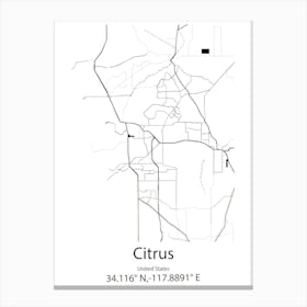 Citrus Springs,United States Minimalist Map 1 Canvas Print