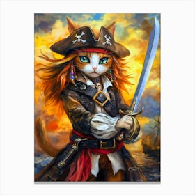 Pirate Cat 10 Canvas Print