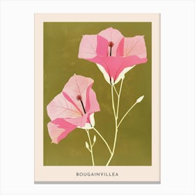 Pink & Green Bougainvillea 2 Flower Poster Canvas Print