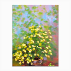 Lemon Button Fern Impressionist Painting Plant Canvas Print