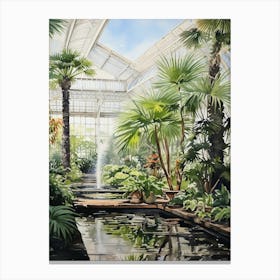 Longwood Gardens Usa Watercolour 4 Canvas Print