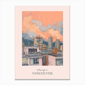 Mornings In Vancouver Rooftops Morning Skyline 2 Canvas Print