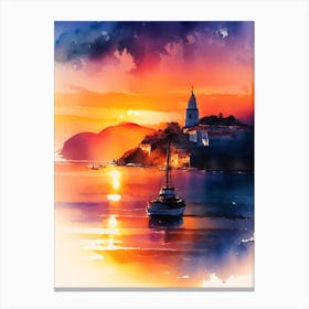 Dubrovnik Watercolour 2 Canvas Print
