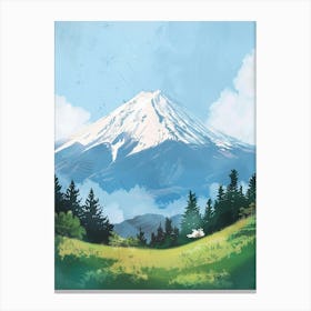 Mount Fuji Japan 4 Retro Illustration Canvas Print