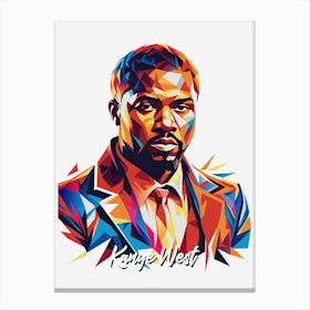 Kanye West 03 Portrait Music Icon Style WPAP Pop Art Canvas Print