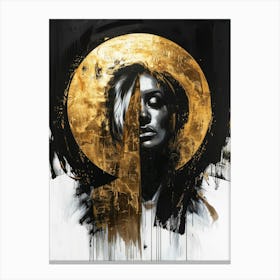 Gold And Black 66 Canvas Print