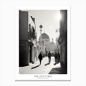 Poster Of Palestine, Black And White Analogue Photograph 1 Canvas Print