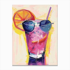 Cocktail With Sunglasses Canvas Print