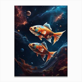 Two Fish In Space Canvas Print