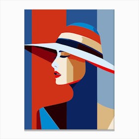 Woman In A Hat 3 Canvas Print