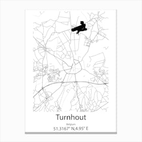 Turnhout,Belgium Minimalist Map Canvas Print