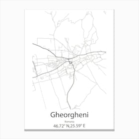 Gheorgheni,Romania Minimalist Map Canvas Print