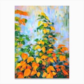 Golden Pothos 2 Impressionist Painting Plant Canvas Print